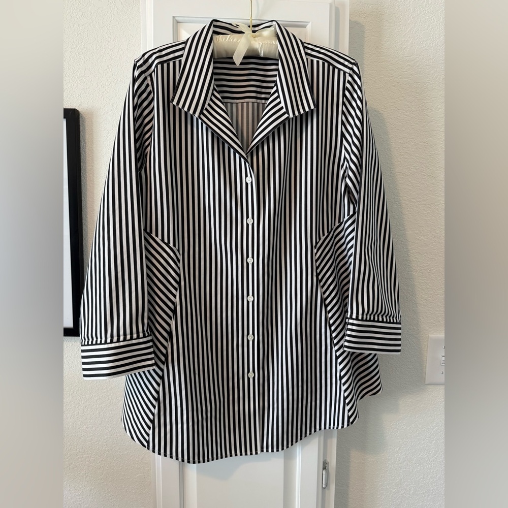 Coldwater Creek 3/4 sleeve striped blouse